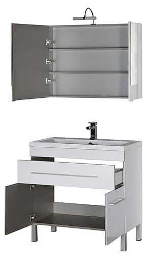 Шкаф-зеркало Aquanet Верона 90 L белый 00172339 Шкаф-зеркало Aquanet Верона 90 L белый 00172339