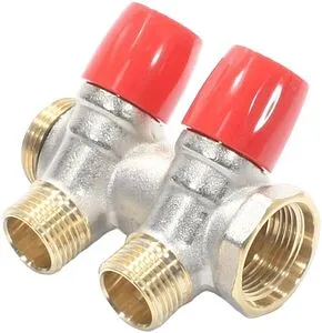 Коллектор регулирующий проходной 2 отвода красный ¾"в/н x ½"н General Fittings 6200E7N0504R2A, 4