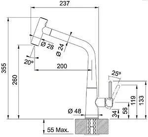 Смеситель для кухни с выдвижным изливом Franke Icon хром 115.0625.188, 2