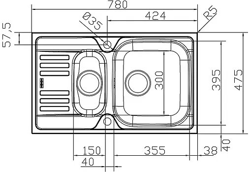 Мойка кухонная Franke Euroform EFN 651-78 нержавеющая сталь 101.0035.407 Мойка кухонная Franke Euroform EFN 651-78 нержавеющая сталь 101.0035.407