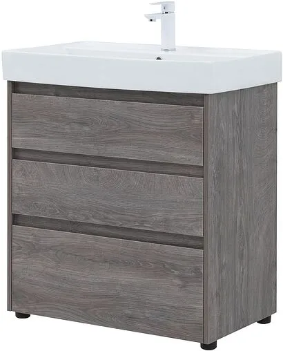 Тумба-умывальник напольная Aquanet Nova Lite 75 дуб рошелье 00302473+00242338