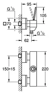 Смеситель для душа Grohe Eurocube Joy хром 23665000, 3