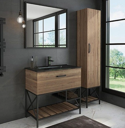 Шкаф-пенал напольный Comforty Бредфорд 40 дуб тёмный 00004148004CF