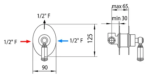 Смеситель для душа скрытого монтажа Bossini Liberty бронза Z001201.022