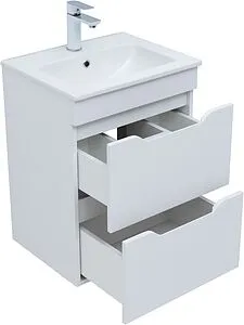 Тумба-умывальник Aquanet Практика 50 белый матовый 00330455+44050, 4