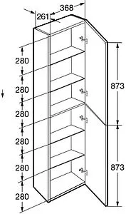 Шкаф-пенал подвесной Roca Ona 40 вяз тёмный A857635511, 2