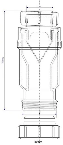 Клапан самозакрывающийся сливной (сухой сифон) Mc Alpine MRNRV50-PB