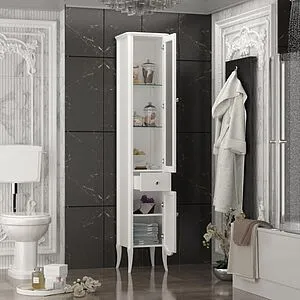 Шкаф-пенал напольный Opadiris Брунелла 38 R белый матовый 00-00004340, 4