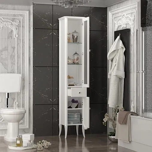 Шкаф-пенал напольный Opadiris Брунелла 38 R белый матовый 00-00004340