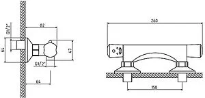 Термостат для душа Osgard Lundebrunn хром 39002, 2