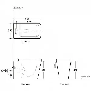 Унитаз приставной безободковый Aquanet Tavr-F Rimless белый TAVR-F, 2