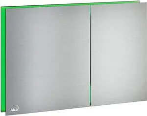 Клавиша смыва для унитаза AlcaPlast AIR LIGHT-GREEN нержавеющая сталь с зеленой подсветкой, 1