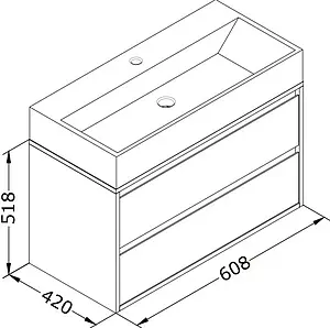 Тумба-умывальник подвесная ISVEA Pro 60 серый 21SFS014060I+10SF50060SV Тумба-умывальник подвесная ISVEA Pro 60 серый 21SFS014060I+10SF50060SV, 2