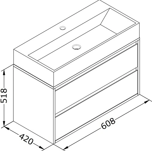 Тумба-умывальник подвесная ISVEA Pro 60 серый 21SFS014060I+10SF50060SV
