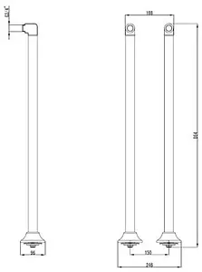 Стойки удлиняющие для смесителя Lemark хром LM8565C, 2