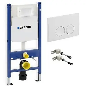Инсталляция для подвесного унитаза Set 3 в 1 Geberit Duofix 458.120.11.1 с кнопкой Delta 21 белый глянцевый Инсталляция для подвесного унитаза Set 3 в 1 Geberit Duofix 458.120.11.1 с кнопкой Delta 21 белый глянцевый, 1