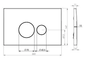 Клавиша смыва для унитаза Toni Arti Baglio TA-0087 Gun Metall Клавиша смыва для унитаза Toni Arti Baglio TA-0087 Gun Metall, 2