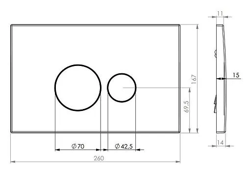 Клавиша смыва для унитаза Toni Arti Baglio TA-0087 Gun Metall Клавиша смыва для унитаза Toni Arti Baglio TA-0087 Gun Metall