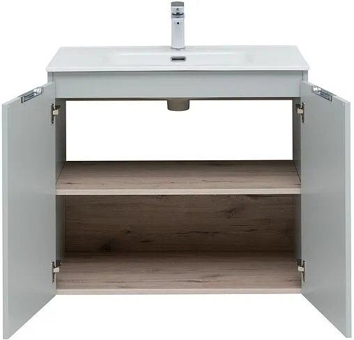 Тумба под умывальник подвесная Aquanet Алвита New 80 серый 00277528