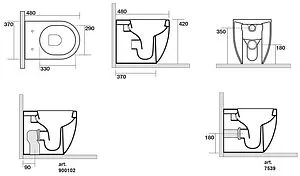 Унитаз приставной безободковый Kerasan Flo белый 311001 Унитаз приставной безободковый Kerasan Flo белый 311001, 2