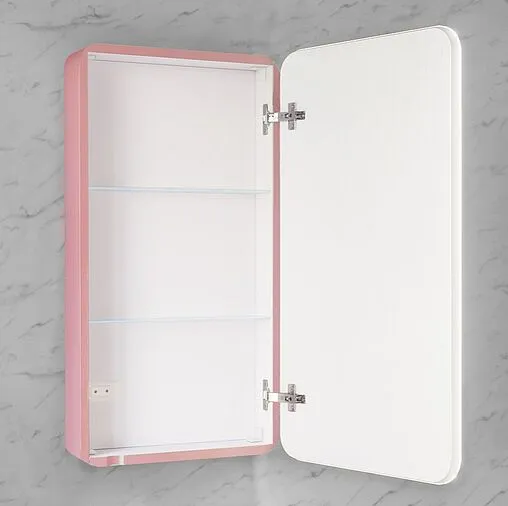 Шкаф-зеркало Jorno Pastel 46 R розовый иней Pas.03.46/PI