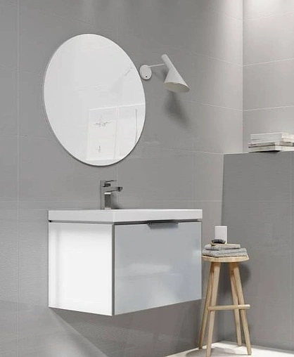 Тумба под умывальник подвесная Cersanit Stillo 80 серый хром/белый P-SZ-STL-CM/AM/ZU80