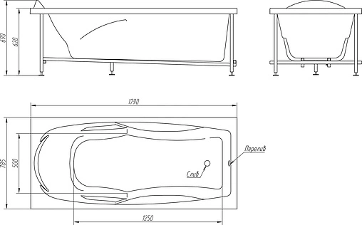 Ванна акриловая BellRado Стелла 180x80 BR7011033-00