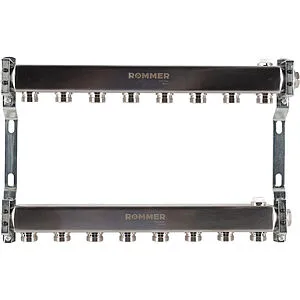 Группа коллекторная распределительная 8 отводов 1&quot;в/в x ¾&quot;ек Rommer RMS-4401-000008, 1