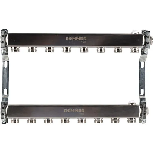 Группа коллекторная распределительная 8 отводов 1&quot;в/в x ¾&quot;ек Rommer RMS-4401-000008