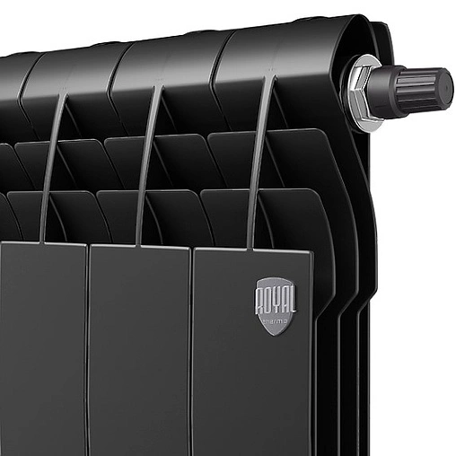 Радиатор биметаллический 12 секций нижнее правое подключение Royal Thermo BiLiner VD 500 Noir Sable RTBNSVDR50012