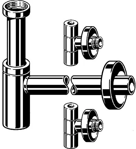 Сифон бутылочный для раковины Viega хром 492489 Сифон бутылочный для раковины Viega хром 492489