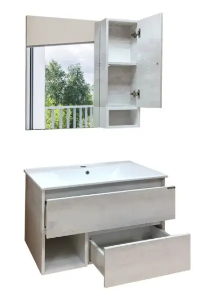 Тумба-умывальник подвесная Comforty Турин 75 дуб белый/белый 00004147332CF Тумба-умывальник подвесная Comforty Турин 75 дуб белый/белый 00004147332CF, 4