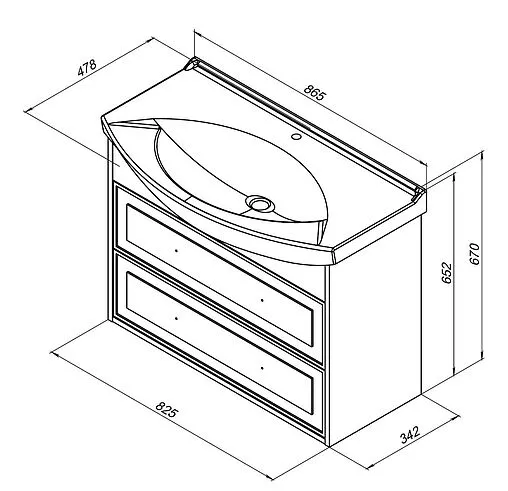 Тумба-умывальник Aquanet Остин 85 белый/дуб кантербери 00252675+00185346