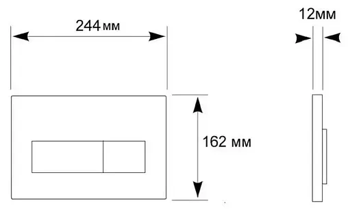 Клавиша смыва для унитаза Aquanika Basic V-type 01.02.01 черный матовый