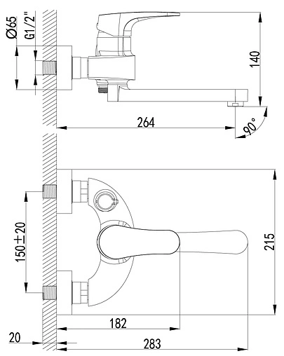 Смеситель для ванны Lemark Shift хром LM4314C