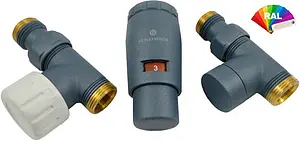 Комплект вентилей терморегулирующих прямых М22x1.5 x ½"н Schlosser Elegant Mini инд.заказ по RAL 603400043.Ral Комплект вентилей терморегулирующих прямых М22x1.5 x ½"н Schlosser Elegant Mini инд.заказ по RAL 603400043.Ral, 1