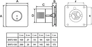 Вентилятор вытяжной Ballu BAFS - 100 нержавеющая сталь Вентилятор вытяжной Ballu BAFS - 100 нержавеющая сталь, 2