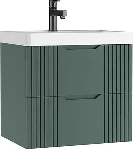 Тумба-умывальник подвесной Домино Garden 60 зеленый матовый DG2501T+4670142930044, 1