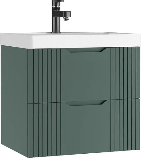 Тумба-умывальник подвесная Домино Garden 60 зеленый матовый DG2501T+4670142930044