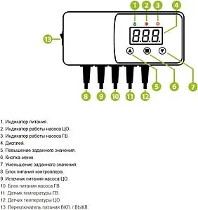 Контроллер для управления насосами отопления и ГВС ENGO PC EPC12HW, 2
