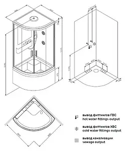 Кабина душевая 900x900мм Am.Pm Like W80C-019A-090MTA, 2