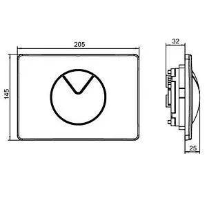 Клавиша смыва для унитаза Sanit S702 16.702.D2..0000 бронза, 2