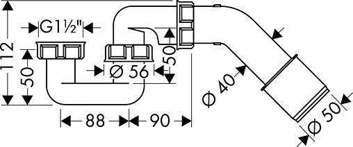 Слив-перелив для ванны с функцией налива Hansgrohe Exafill S хром 58113000