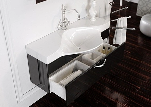 Тумба под умывальник подвесная Aqwella Broadway 110 чёрный Brw.01.10/001/BLK