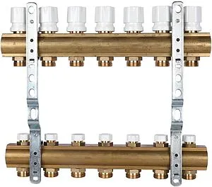 Группа коллекторная без расходомеров 7 отводов 1&quot;в/в x ¾&quot;ек Luxor CD 468/7 15552707, 3