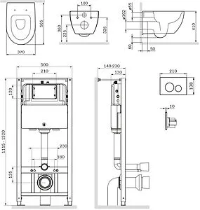 Комплект 6 в 1 Am.Pm Awe FlashClean IS49051.111700 с кнопкой хром глянцевый Комплект 6 в 1 Am.Pm Awe FlashClean IS49051.111700 с кнопкой хром глянцевый, 2
