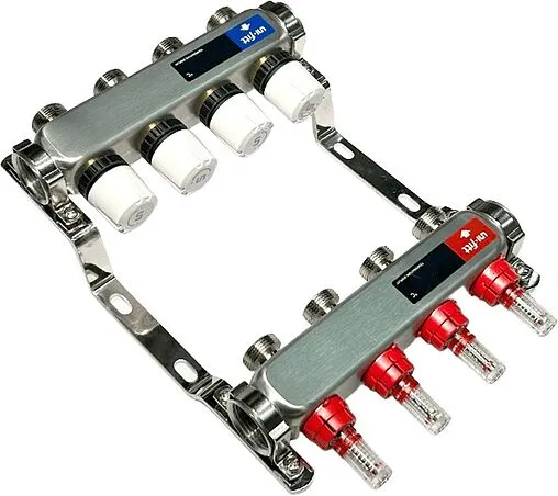Группа коллекторная с расходомерами 4 отвода 1&quot;в/в x ¾&quot;ек Uni-fitt TECHNO 450W4304