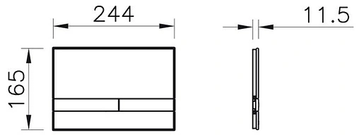 Клавиша смыва для унитаза VitrA Select 740-1100 кнопки/хром глянцевый, панель/стекло белый