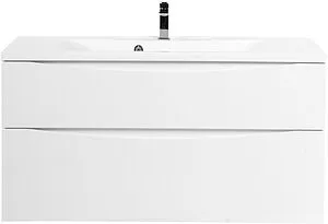 Тумба-умывальник подвесная BelBagno MARINO-H60 110 Bianco Lucido MARINO-H60-1100-2C-SO-BL-P+BB1100/450-LV-MR-PR, 1