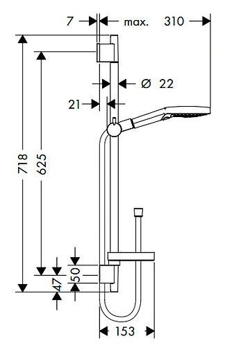 Душевая стойка Hansgrohe Raindance Select S 120 3jet 65см хром/белый 26630400